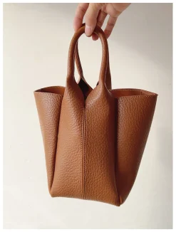 Elena Handbags Chic Leather Bucket Bag