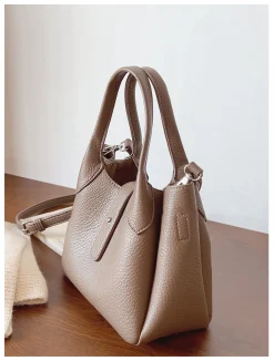Elena Handbags Chic Leather Bucket Bag