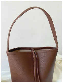 Elena Handbags Chic Leather Bucket Bag