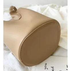 Elena Handbags Chic Leather Bucket Bag