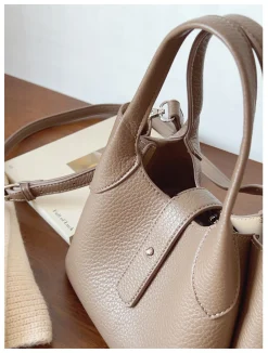 Elena Handbags Chic Leather Bucket Bag
