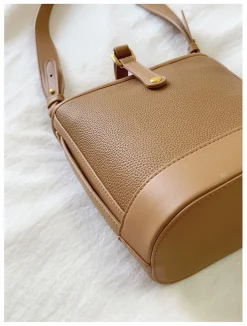 Elena Handbags Chic Leather Bucket Bag