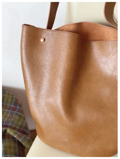 Elena Handbags Chic Leather Bucket Bag