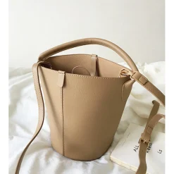 Elena Handbags Chic Leather Bucket Bag