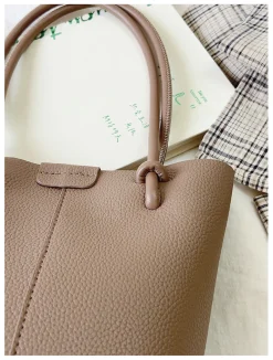 Elena Handbags Chic Leather Bucket Bag