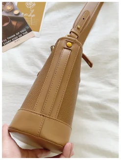 Elena Handbags Chic Leather Bucket Bag
