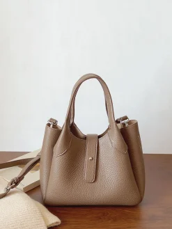 Elena Handbags Chic Leather Bucket Bag