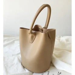 Elena Handbags Chic Leather Bucket Bag