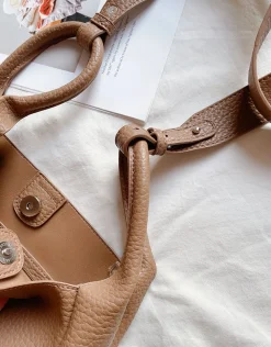 Elena Handbags Chic Leather Bucket Bag