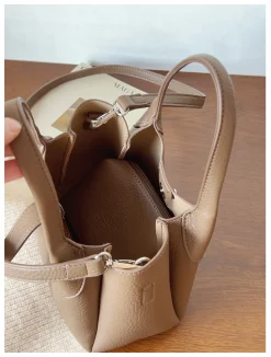 Elena Handbags Chic Leather Bucket Bag