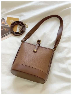 Elena Handbags Chic Leather Bucket Bag