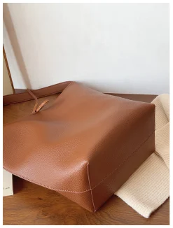 Elena Handbags Chic Leather Bucket Bag