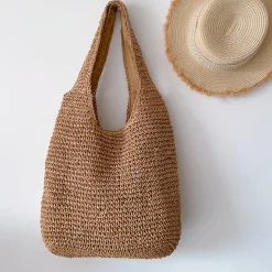 Elena Handbags Chic Straw Woven Bag