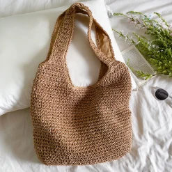 Elena Handbags Chic Straw Woven Bag