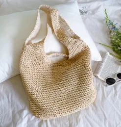 Elena Handbags Chic Straw Woven Bag