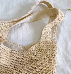Elena Handbags Chic Straw Woven Bag