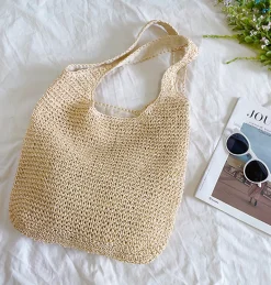 Elena Handbags Chic Straw Woven Bag