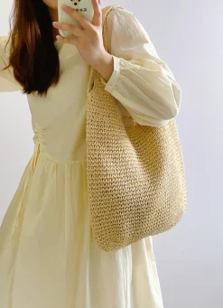 Elena Handbags Chic Straw Woven Bag