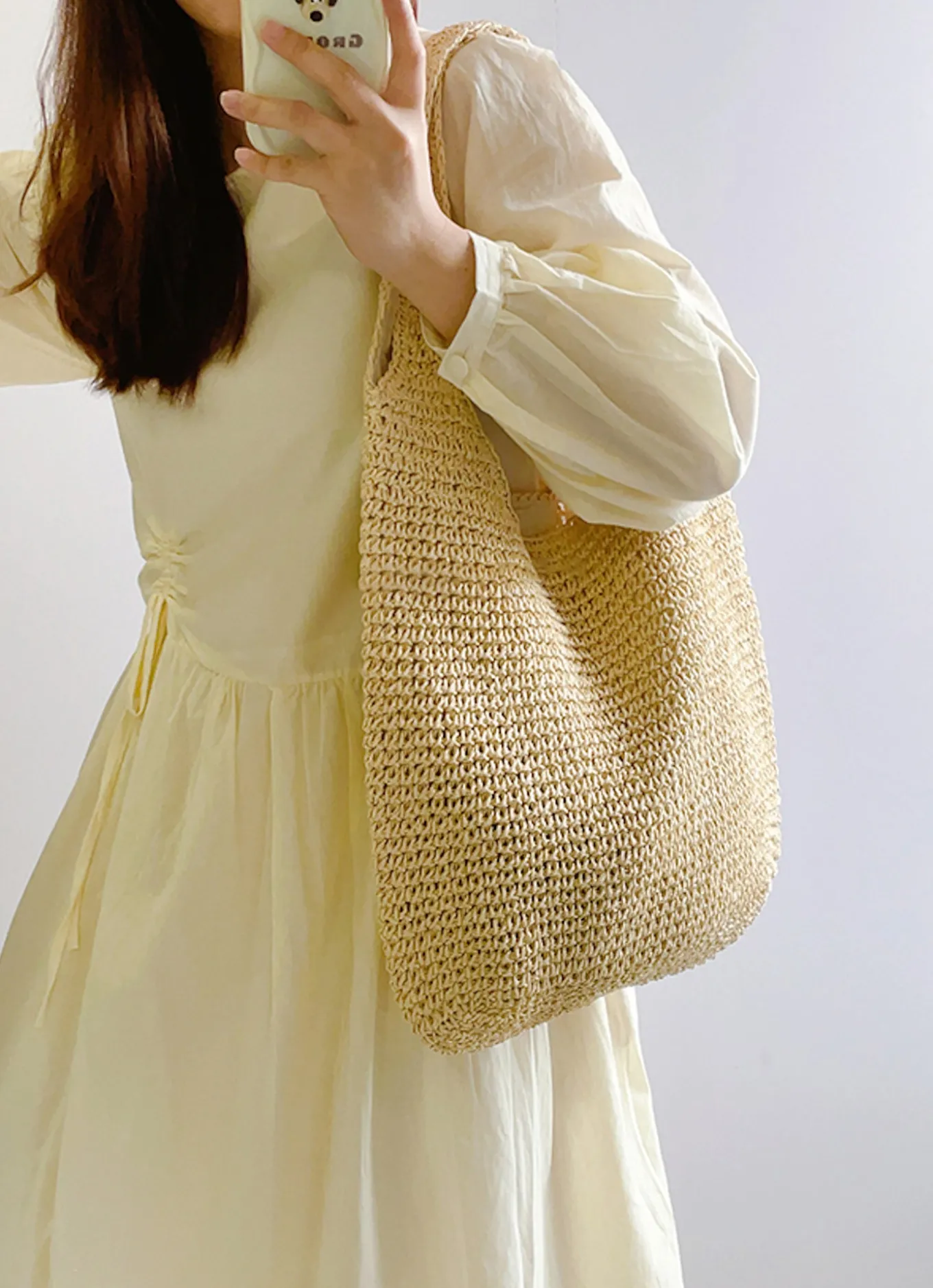 Elena Handbags Chic Straw Woven Bag