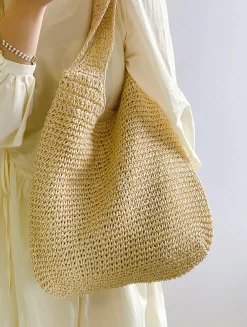 Elena Handbags Chic Straw Woven Bag