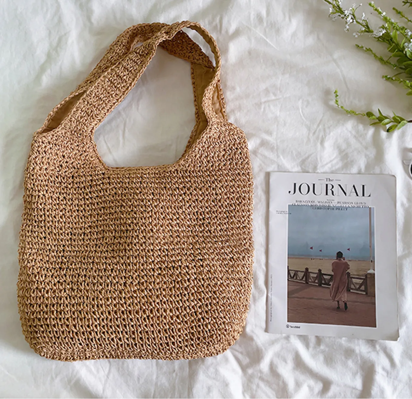 Elena Handbags Chic Straw Woven Bag