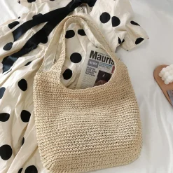 Elena Handbags Chic Straw Woven Bag