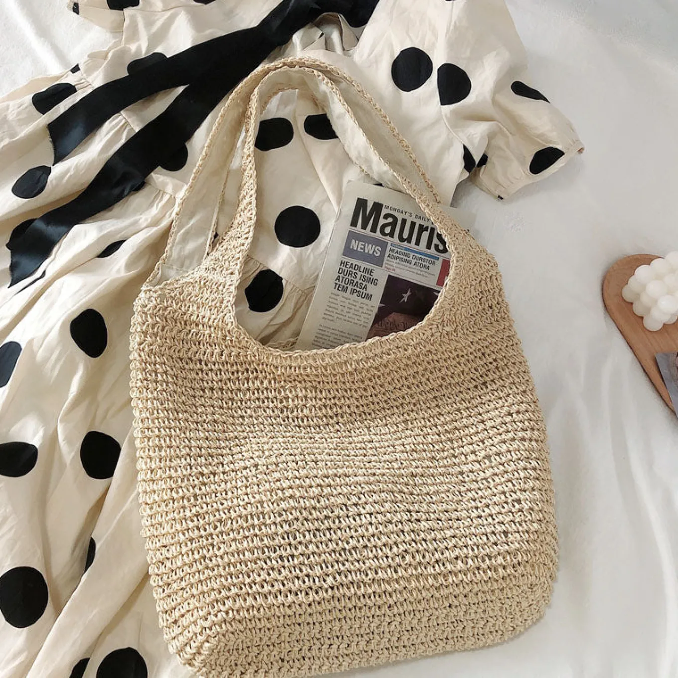 Elena Handbags Chic Straw Woven Bag