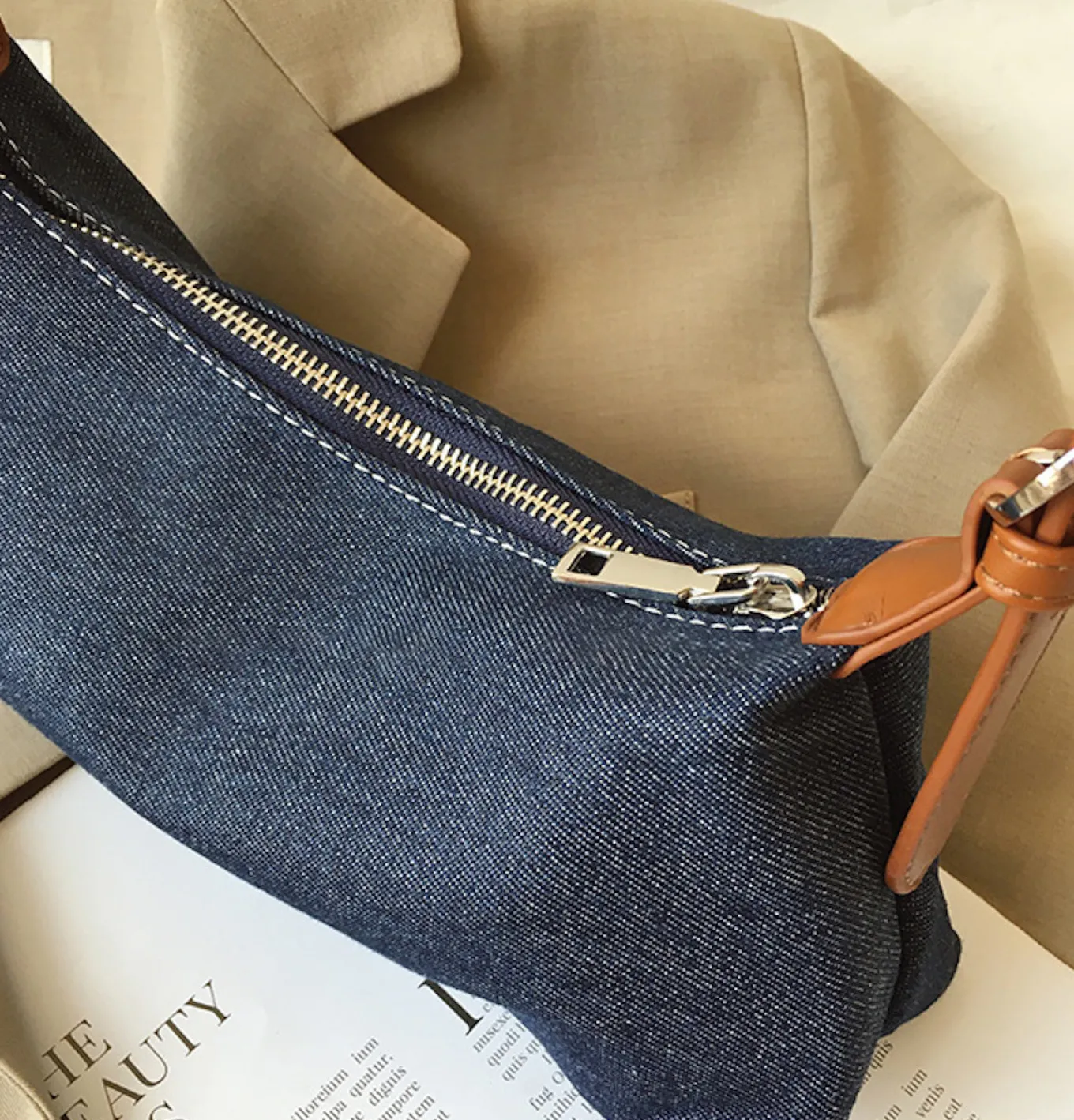 Elena Handbags Classic Everyday Denim Shoulder Bag