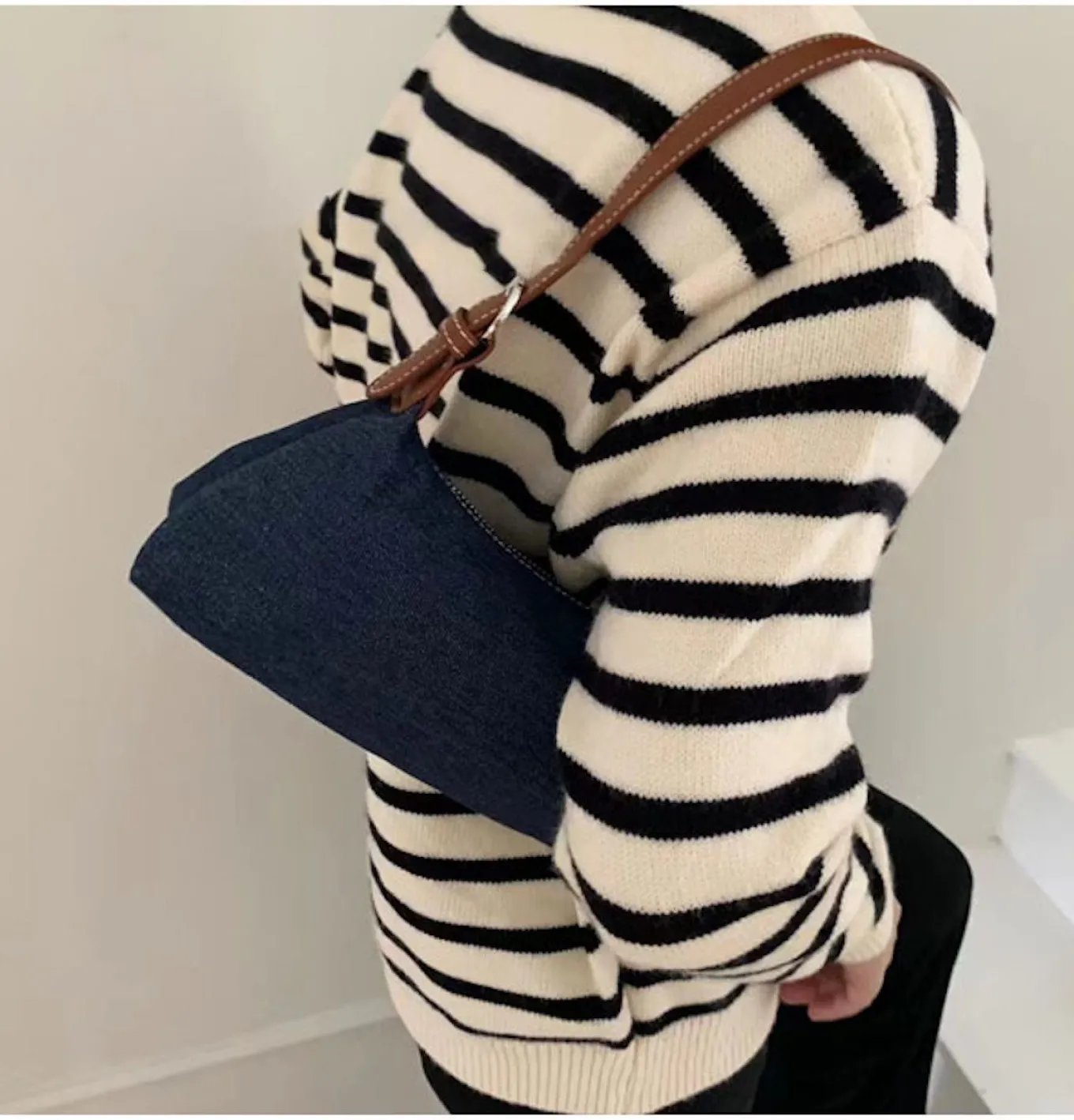 Elena Handbags Classic Everyday Denim Shoulder Bag
