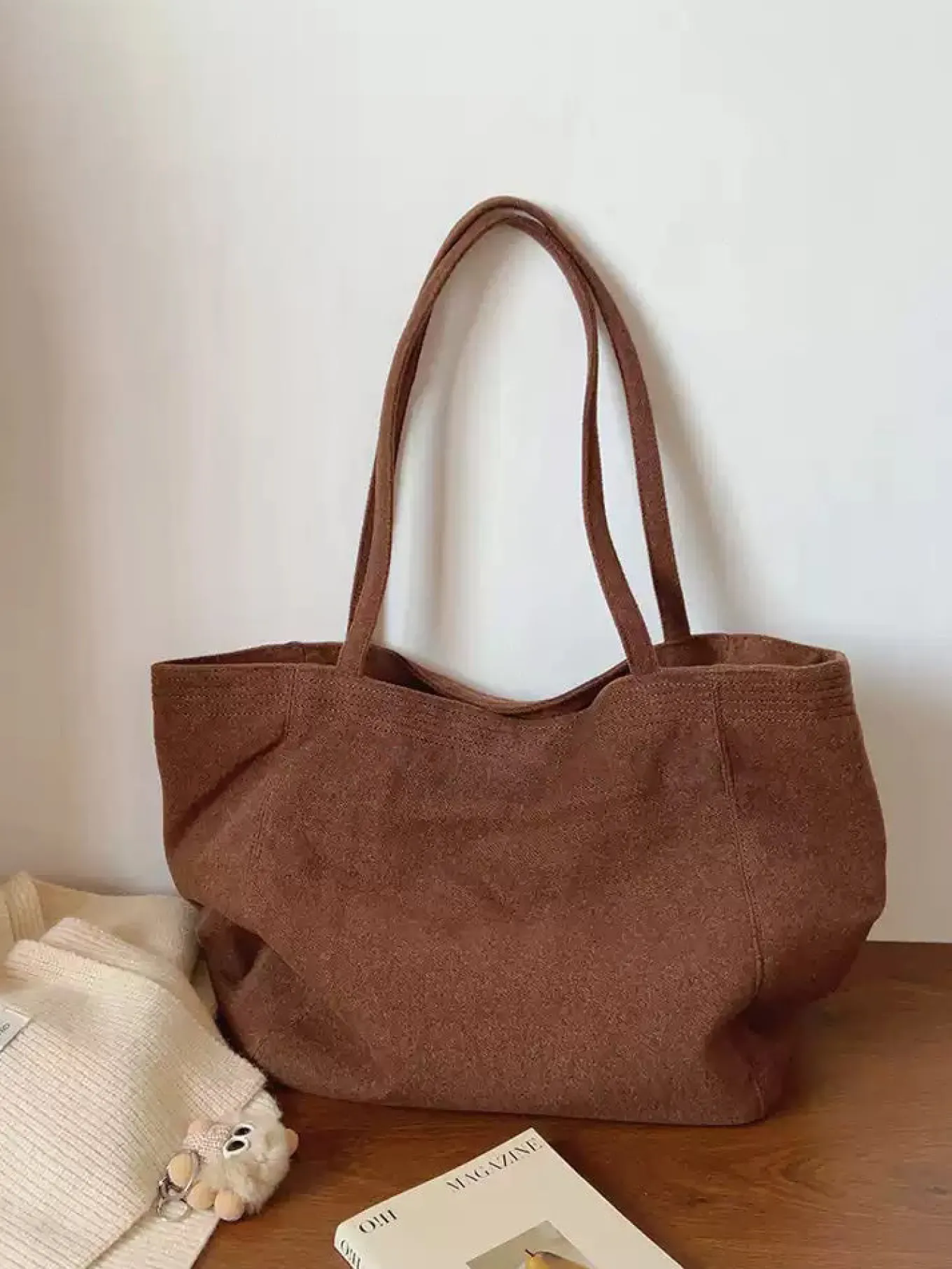 Elena Handbags Corduroy Shoulder Bag