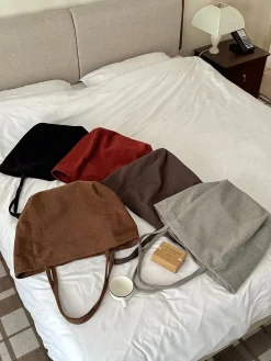 Elena Handbags Corduroy Shoulder Bag