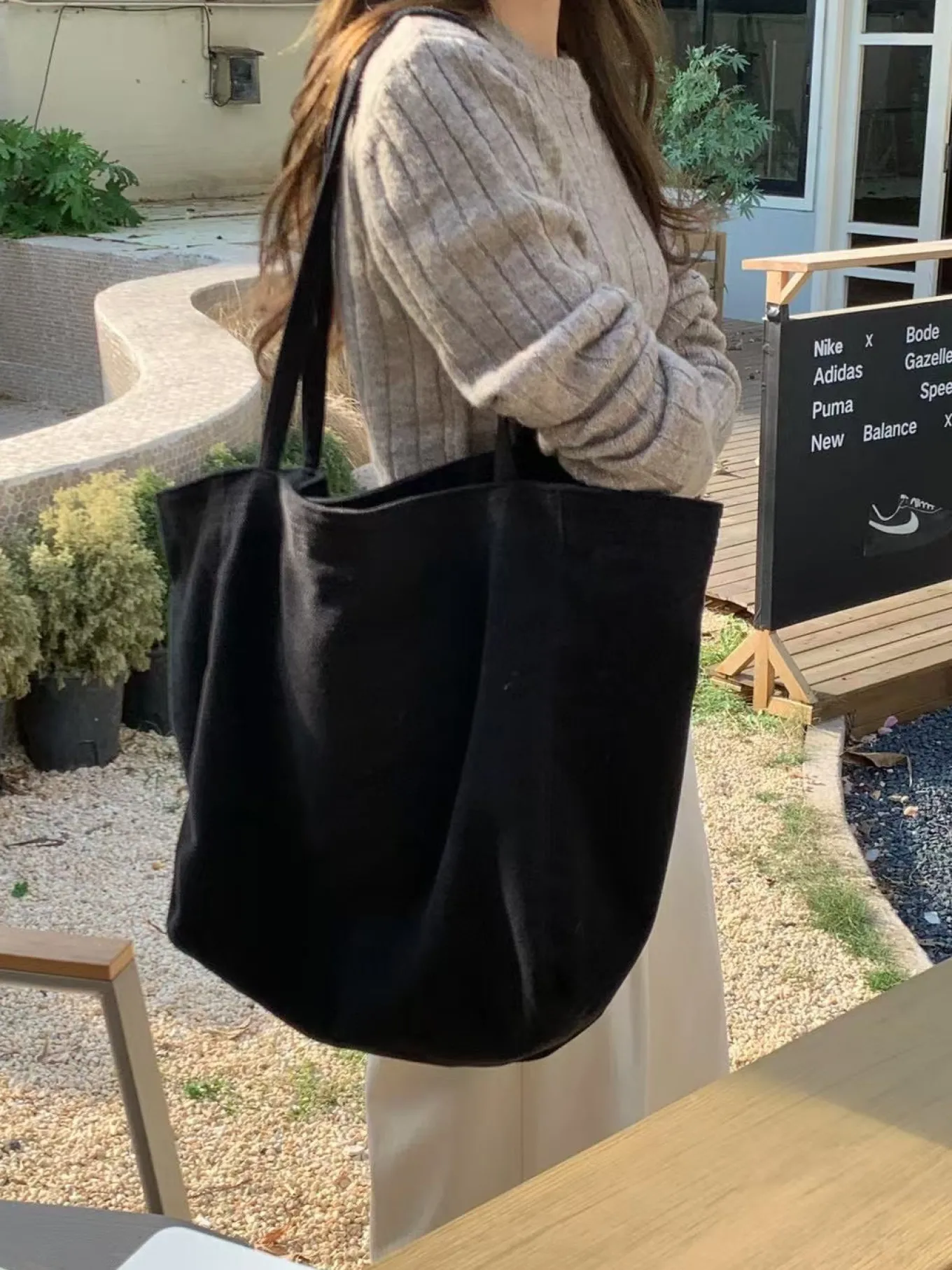 Elena Handbags Corduroy Shoulder Bag
