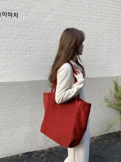 Elena Handbags Corduroy Shoulder Bag