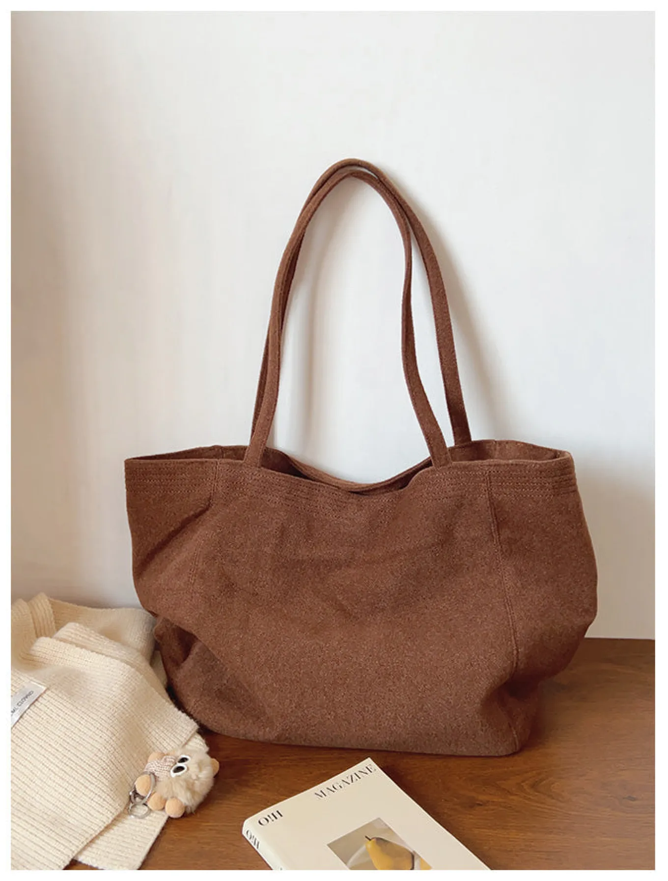 Elena Handbags Corduroy Shoulder Bag