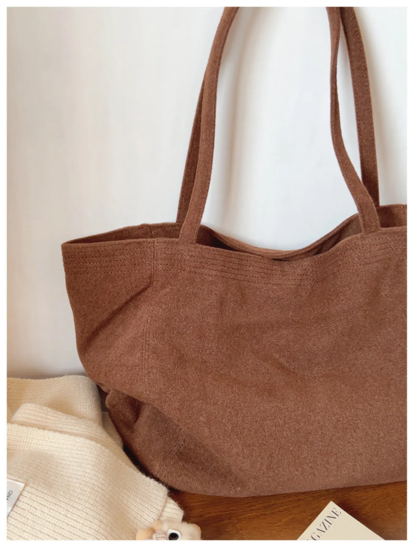 Elena Handbags Corduroy Shoulder Bag