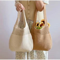 Elena Handbags Cotton Crochet Fashion Shoulder Bag