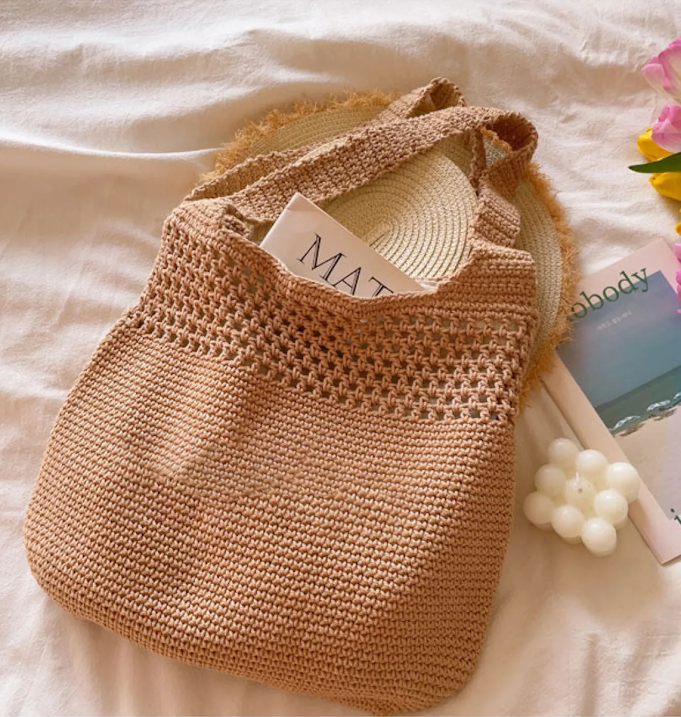 Elena Handbags Cotton Crochet Fashion Shoulder Bag