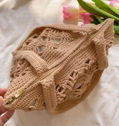 Elena Handbags Cotton Crochet Bucket Bag