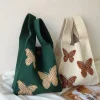 Elena Handbags Cotton Knitted Butterfly Top Handle Bag
