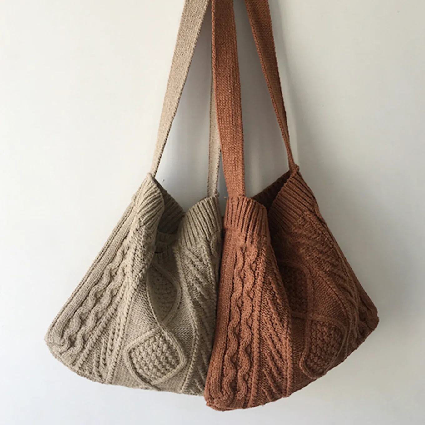 Elena Handbags Cotton Knitted Sweater Bag