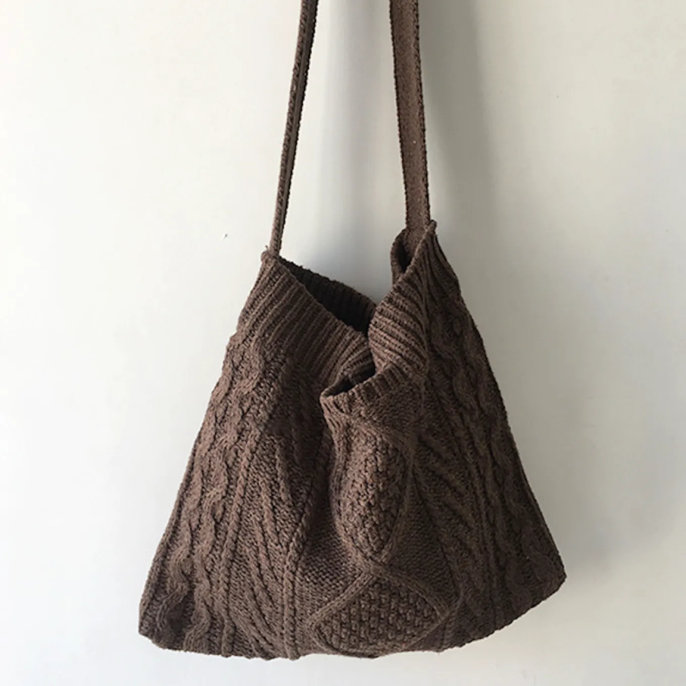 Elena Handbags Cotton Knitted Sweater Bag
