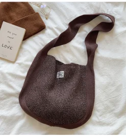 Elena Handbags Cotton Knit Shoulder Bag
