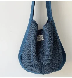 Elena Handbags Cotton Knit Shoulder Bag