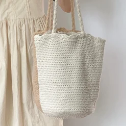 Elena Handbags Cotton Woven Shoulder Bag