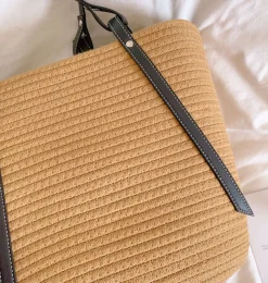 Elena Handbags Cotton Woven Shoulder Bag