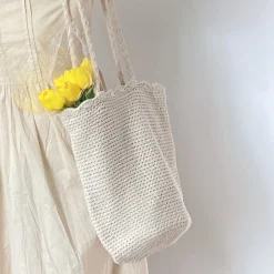 Elena Handbags Cotton Woven Shoulder Bag