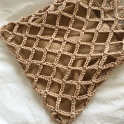 Elena Handbags Crochet Bag with Fishnet Design