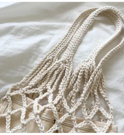 Elena Handbags Crochet Bag with Fishnet Design