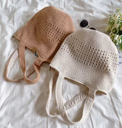 Elena Handbags Crochet Cotton Bucket Bag