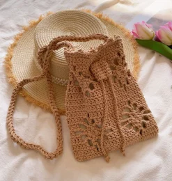 Elena Handbags Crochet Floral Crossbody Bag
